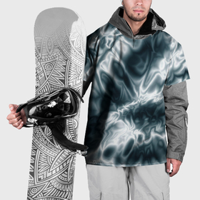 Накидка на куртку 3D с принтом Абстракция шёлк серо бирюзовый в Санкт-Петербурге, 100% полиэстер |  | 