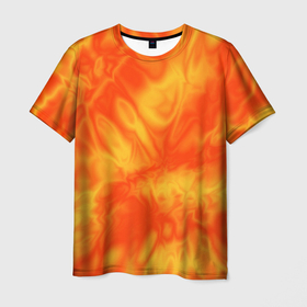 Мужская футболка 3D с принтом Солнечный огонь абстракция в Белгороде, 100% полиэфир | прямой крой, круглый вырез горловины, длина до линии бедер | 
