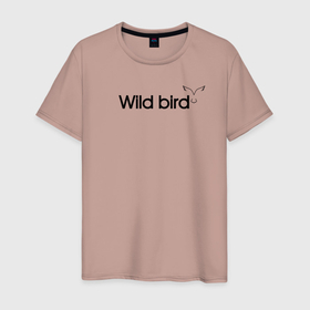 Мужская футболка хлопок с принтом Дикая  птица в Белгороде, 100% хлопок | прямой крой, круглый вырез горловины, длина до линии бедер, слегка спущенное плечо. | 