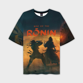 Мужская футболка oversize 3D с принтом Самураи rise of the ronin ,  |  | Тематика изображения на принте: 