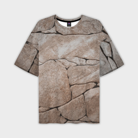 Мужская футболка oversize 3D с принтом Текстура бежевый горный камень ,  |  | Тематика изображения на принте: 
