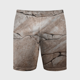 Мужские шорты спортивные с принтом Текстура бежевый горный камень ,  |  | Тематика изображения на принте: 