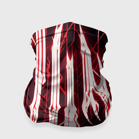 Бандана-труба 3D с принтом Красные неоновые полосы на чёрном фоне в Екатеринбурге, 100% полиэстер, ткань с особыми свойствами — Activecool | плотность 150‒180 г/м2; хорошо тянется, но сохраняет форму | 