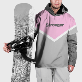 Накидка на куртку 3D с принтом Stronger серо розовый в Белгороде, 100% полиэстер |  | 
