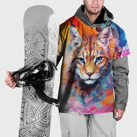 Накидка на куртку 3D с принтом Живописная рысь в Курске, 100% полиэстер |  | Тематика изображения на принте: 