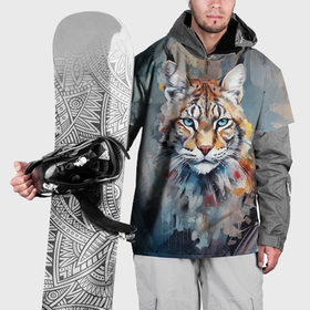Накидка на куртку 3D с принтом Красавица рысь в Екатеринбурге, 100% полиэстер |  | 
