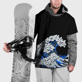 Накидка на куртку 3D с принтом Kanagawa cat wave в Кировске, 100% полиэстер |  | 