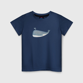 Детская футболка хлопок с принтом Акварельный милый кит в пастельных тонах в Кировске, 100% хлопок | круглый вырез горловины, полуприлегающий силуэт, длина до линии бедер | Тематика изображения на принте: 