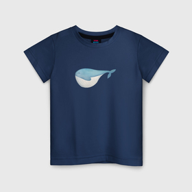 Детская футболка хлопок с принтом Морской обитатель кит в Белгороде, 100% хлопок | круглый вырез горловины, полуприлегающий силуэт, длина до линии бедер | 