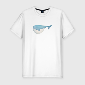Мужская футболка хлопок Slim с принтом Морской обитатель кит в Белгороде, 92% хлопок, 8% лайкра | приталенный силуэт, круглый вырез ворота, длина до линии бедра, короткий рукав | 