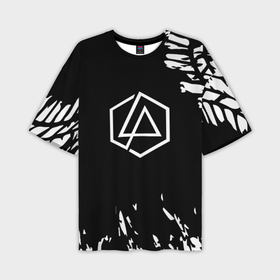 Мужская футболка oversize 3D с принтом Linkin park краски текстура рок в Санкт-Петербурге,  |  | 