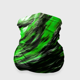 Бандана-труба 3D с принтом Чёрная и зелёная буря , 100% полиэстер, ткань с особыми свойствами — Activecool | плотность 150‒180 г/м2; хорошо тянется, но сохраняет форму | 