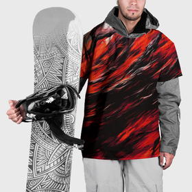Накидка на куртку 3D с принтом Чёрная и красная буря в Тюмени, 100% полиэстер |  | 