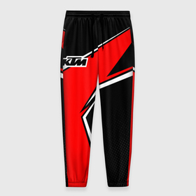 Мужские брюки 3D с принтом KTM   red uniform в Екатеринбурге, 100% полиэстер | манжеты по низу, эластичный пояс регулируется шнурком, по бокам два кармана без застежек, внутренняя часть кармана из мелкой сетки | Тематика изображения на принте: 