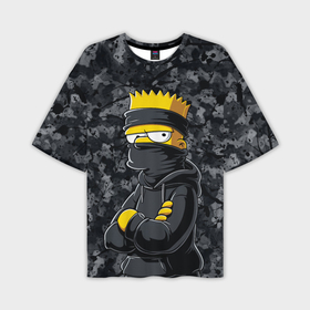 Мужская футболка oversize 3D с принтом Барт в бандане как ниндзя в Санкт-Петербурге,  |  | 