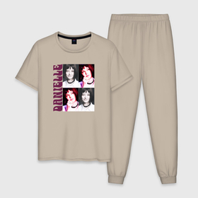 Мужская пижама хлопок с принтом Danielle k pop в Санкт-Петербурге, 100% хлопок | брюки и футболка прямого кроя, без карманов, на брюках мягкая резинка на поясе и по низу штанин
 | 