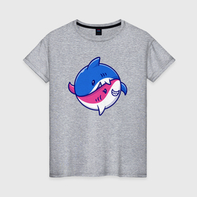 Женская футболка хлопок с принтом Акулы инь ян в Петрозаводске, 100% хлопок | прямой крой, круглый вырез горловины, длина до линии бедер, слегка спущенное плечо | 