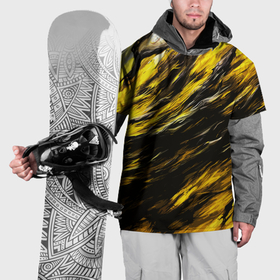 Накидка на куртку 3D с принтом Чёрная и жёлтая буря в Тюмени, 100% полиэстер |  | 