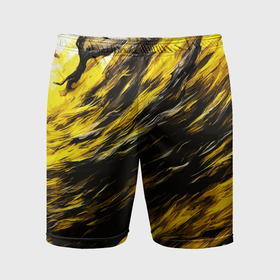 Мужские шорты спортивные с принтом Чёрная и жёлтая буря в Санкт-Петербурге,  |  | 