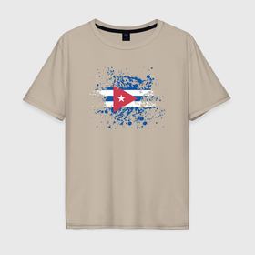 Мужская футболка хлопок Oversize с принтом Куба клякса , 100% хлопок | свободный крой, круглый ворот, “спинка” длиннее передней части | 