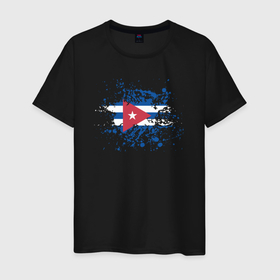 Мужская футболка хлопок с принтом Куба клякса , 100% хлопок | прямой крой, круглый вырез горловины, длина до линии бедер, слегка спущенное плечо. | 