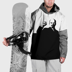 Накидка на куртку 3D с принтом Силуэт Владимира Ильича Ленина в Кировске, 100% полиэстер |  | Тематика изображения на принте: 