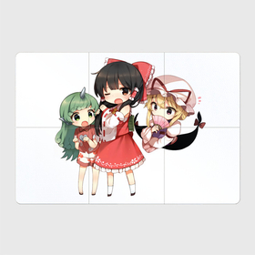 Магнитный плакат 3Х2 с принтом Touhou Project Рейму Юкари Аун chibi в Санкт-Петербурге, Полимерный материал с магнитным слоем | 6 деталей размером 9*9 см | 