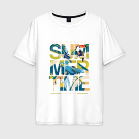 Мужская футболка хлопок Oversize с принтом California summertime в Курске, 100% хлопок | свободный крой, круглый ворот, “спинка” длиннее передней части | Тематика изображения на принте: 