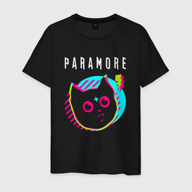 Мужская футболка хлопок с принтом Paramore rock star cat в Санкт-Петербурге, 100% хлопок | прямой крой, круглый вырез горловины, длина до линии бедер, слегка спущенное плечо. | 