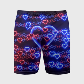 Мужские шорты спортивные с принтом Оковы сердца, синяя половинка в Петрозаводске,  |  | 