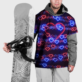 Накидка на куртку 3D с принтом Оковы сердца, красная половинка в Петрозаводске, 100% полиэстер |  | 