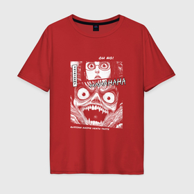 Мужская футболка хлопок Oversize с принтом Шинигами бог смерти в стиле манга , 100% хлопок | свободный крой, круглый ворот, “спинка” длиннее передней части | 