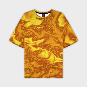 Мужская футболка oversize 3D с принтом Абстракция жидкое золото в Новосибирске,  |  | Тематика изображения на принте: 