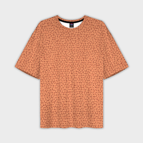 Мужская футболка oversize 3D с принтом Текстура однотонный тёмно персиковый в Новосибирске,  |  | 