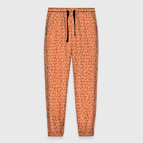 Мужские брюки 3D с принтом Текстура однотонный тёмно персиковый в Тюмени, 100% полиэстер | манжеты по низу, эластичный пояс регулируется шнурком, по бокам два кармана без застежек, внутренняя часть кармана из мелкой сетки | Тематика изображения на принте: 