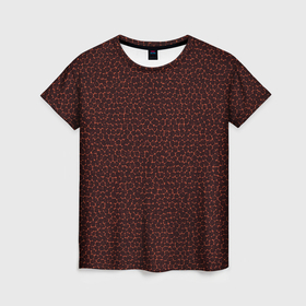 Женская футболка 3D с принтом Текстура однотонный красно коричневый в Екатеринбурге, 100% полиэфир ( синтетическое хлопкоподобное полотно) | прямой крой, круглый вырез горловины, длина до линии бедер | 
