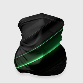 Бандана-труба 3D с принтом Зеленые яркие полосы черная абстракция в Новосибирске, 100% полиэстер, ткань с особыми свойствами — Activecool | плотность 150‒180 г/м2; хорошо тянется, но сохраняет форму | 