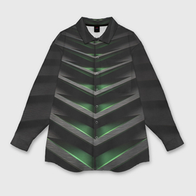Мужская рубашка oversize 3D с принтом Зеленые яркие  абстрактные вставки спортивный стиль в Тюмени,  |  | 