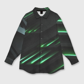 Мужская рубашка oversize 3D с принтом Спортивный черно зеленый стиль в Кировске,  |  | 