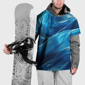 Накидка на куртку 3D с принтом Синие  абстрактные волны в Белгороде, 100% полиэстер |  | Тематика изображения на принте: 