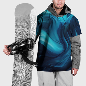 Накидка на куртку 3D с принтом Синяя абстракция в виде волн в Белгороде, 100% полиэстер |  | Тематика изображения на принте: 
