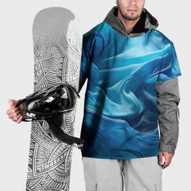 Накидка на куртку 3D с принтом Синие волны из материи абстракция в Санкт-Петербурге, 100% полиэстер |  | Тематика изображения на принте: 