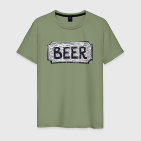 Мужская футболка хлопок с принтом Beer shop в Новосибирске, 100% хлопок | прямой крой, круглый вырез горловины, длина до линии бедер, слегка спущенное плечо. | Тематика изображения на принте: 