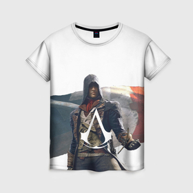 Женская футболка 3D с принтом Французская революция Assassins в Петрозаводске, 100% полиэфир ( синтетическое хлопкоподобное полотно) | прямой крой, круглый вырез горловины, длина до линии бедер | Тематика изображения на принте: 
