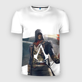 Мужская футболка 3D Slim с принтом Французская революция Assassins в Петрозаводске, 100% полиэстер с улучшенными характеристиками | приталенный силуэт, круглая горловина, широкие плечи, сужается к линии бедра | Тематика изображения на принте: 