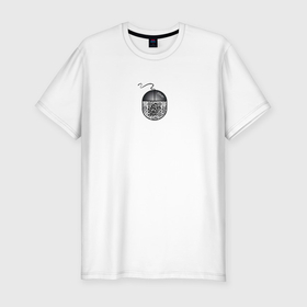 Мужская футболка хлопок Slim с принтом Клавиатурная мышка  QR code  click в Новосибирске, 92% хлопок, 8% лайкра | приталенный силуэт, круглый вырез ворота, длина до линии бедра, короткий рукав | 
