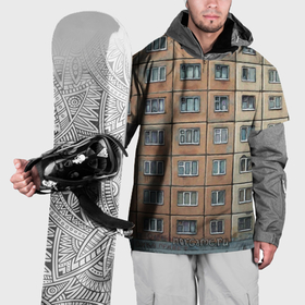 Накидка на куртку 3D с принтом Хрущевка в Курске, 100% полиэстер |  | Тематика изображения на принте: 