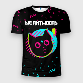 Мужская футболка 3D Slim с принтом Die Antwoord   rock star cat в Кировске, 100% полиэстер с улучшенными характеристиками | приталенный силуэт, круглая горловина, широкие плечи, сужается к линии бедра | Тематика изображения на принте: 