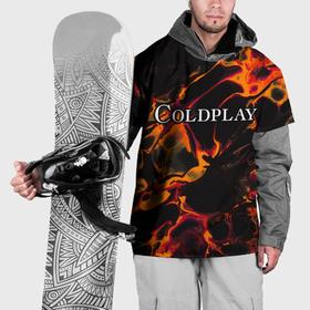Накидка на куртку 3D с принтом Coldplay red lava в Санкт-Петербурге, 100% полиэстер |  | 
