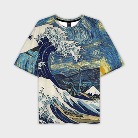 Мужская футболка oversize 3D с принтом Большая волна в Канагаве   Ван Гог в Белгороде,  |  | 